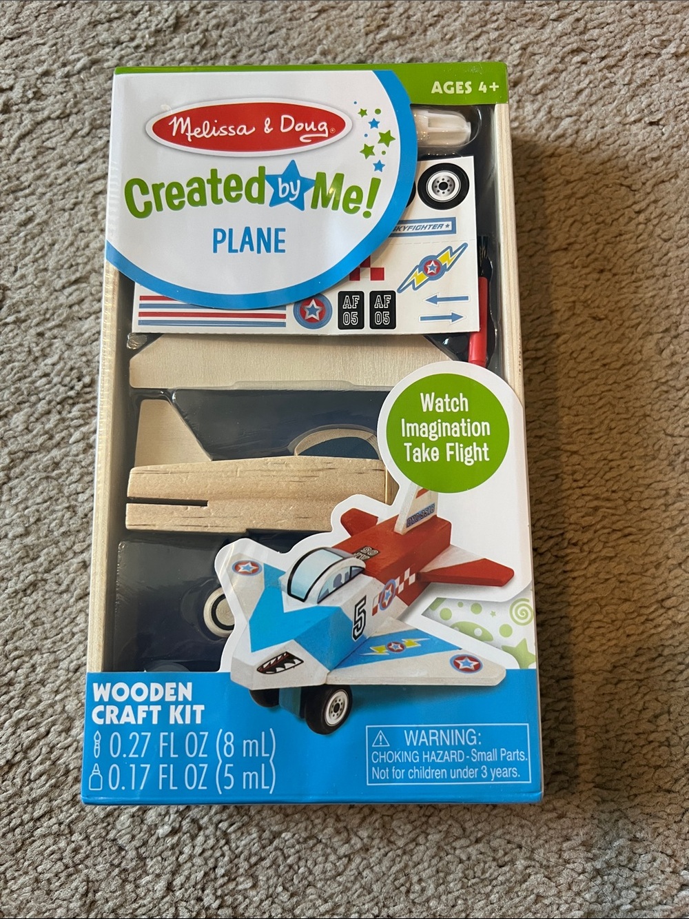 Melissa & Doug Plane Wooden Craft Kit - Blue, Red, White